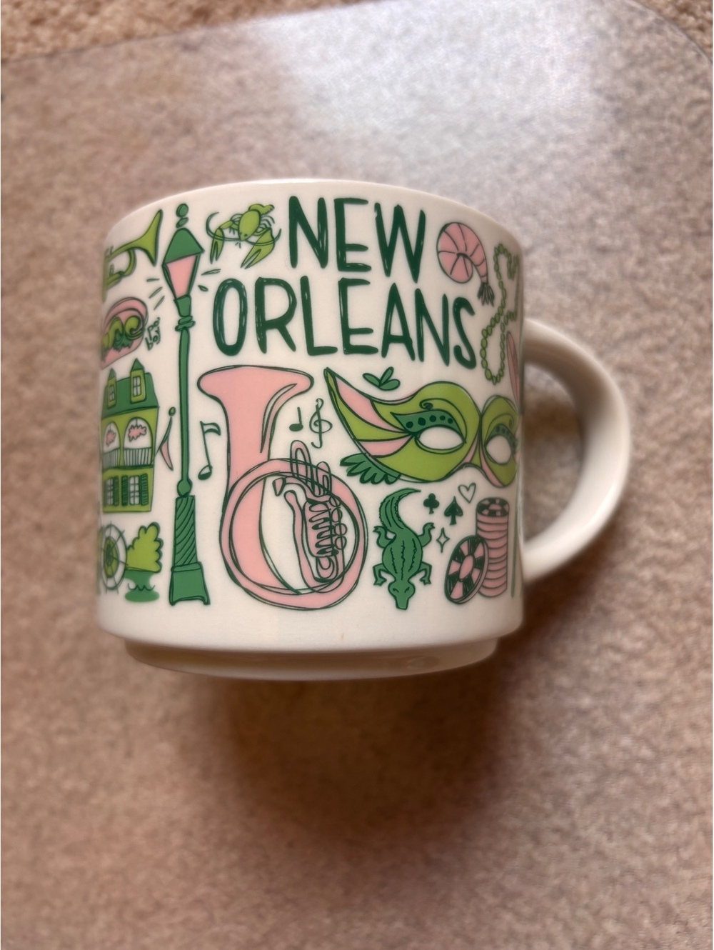 2021 New Orleans been there series Starbucks 14 ounce coffee mug green and pink